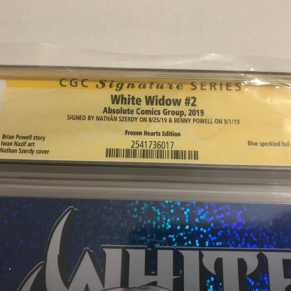 2019 Absolute Comics White Widow #2 Frozen Hearts Blue Foil Variant CGC 9.8 Sign - Picture 6 of 6